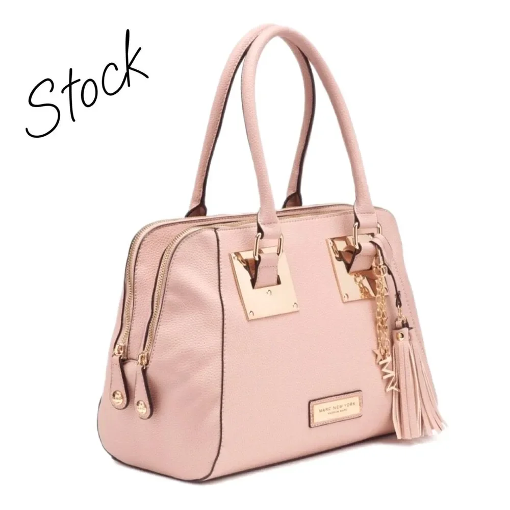 Marc New York Blush Pink Pebble Leather Two-Way Satchel Crossbody Bag VGUC